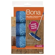 Bona 1017667 5.12 x 18.31 in. Cleaning Microfiber Mop Pad, Blue - Pack of 3