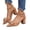Brown, variant on Women's Pearl Bow Suede Heeled Sandal Pointed Toe Block Heel Pumps Slip On Ankle Strap Dress Shoes for Wedding Party Blue Size 7