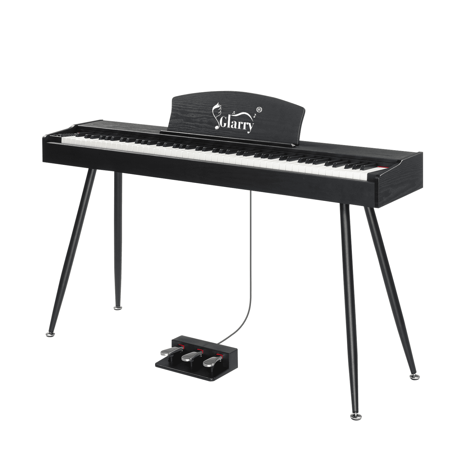 Hassch 88 Key Full Weighted Digital Piano, Beginners Electronic Keyboard with Metal Stand, Headphone, Power Adapter, and Triple Pedals, Black