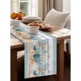 thumbnail image 4 of Blue Vintage Coastal Table Runner, Summer Nautical Coral Starfish Shell Cotton Linen Kitchen Table Decoration Washable Dining Tabletop Runners for Home Party Decor 18x72 Inches, 4 of 9