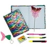 Reversible Rainbow/Silver Mermaid Sequin Diary - Teen & Tween Girls Journal Gift Set with Matching Pen & More for Birthday or Christmas Stocking Stuffers.