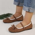 thumbnail image 5 of Miqool Womens Mary Jane Flats Bowknot Flat Shoes Flock Round Toe Soft Sole Slip On Loafers Indoor Outdoor Comfortable Shoes, 5 of 9
