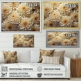 thumbnail image 4 of Designart "Minimal Mosaic: White Chrysanthemum Art" Chrysanthemums Floater Framed Wall Art Living Room, 4 of 5