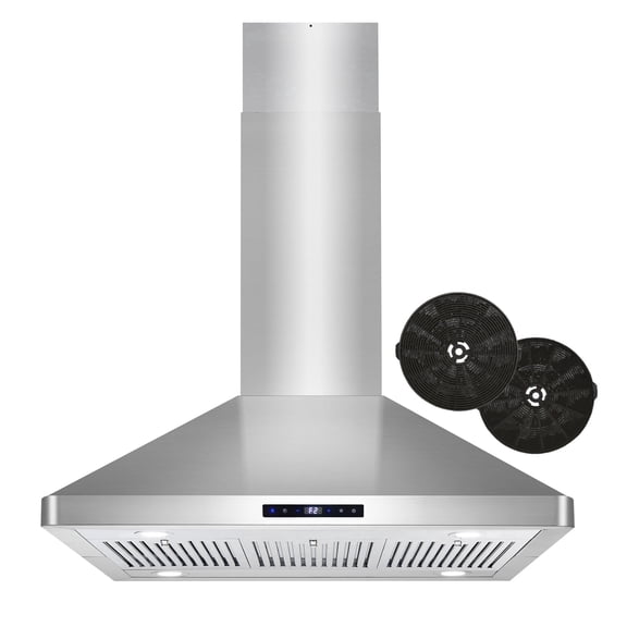36 in. Lumin Collection Ductless Island Range Hood, Soft Touch Controls, LED Lights, Stainless Steel