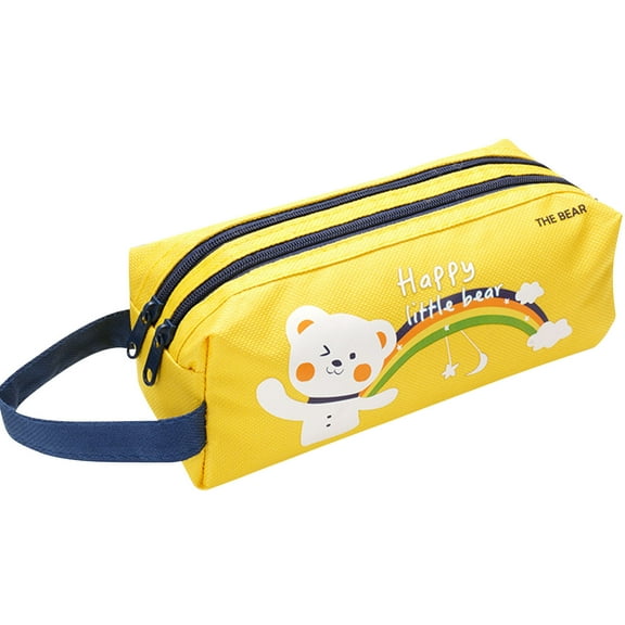 PiGOGI College Dorm Essentials Cute Double Layer Pen Case for Middle S-chool S-tudents Large Capacity Back to S-chool Stationery Organizer Gift