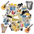 thumbnail image 5 of 35pcs-50pcs Colorful Musical Stickers Cartoon Instrument Decals Guitar Stickers for Laptops Suitcases Phones, 5 of 9