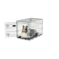 Carlson Secure Foldable Single Door Metal Dog Crate, Medium, Black, 30-Inch