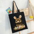 thumbnail image 6 of Leisuo Large Tote Top Handle Shoulder Bags Funny Sloth With Eggs Basket Easter Rabbit Women's Shopping Bag 14.1x15.7in, 6 of 6