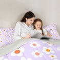 thumbnail image 5 of Homewish Purple Flower 7-Piece Twin Bedding,Cute Cartoon Themed Bedding Comforter Set,Light Gray Reversible, 5 of 8