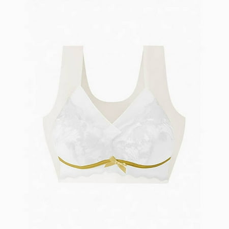 Bras for Women Plus Size  Xunlbb Women s New Style Lifting Seamless Top Tank Top Women s Gathering Underwear Thin Collection Breast Bra(White XXXL)