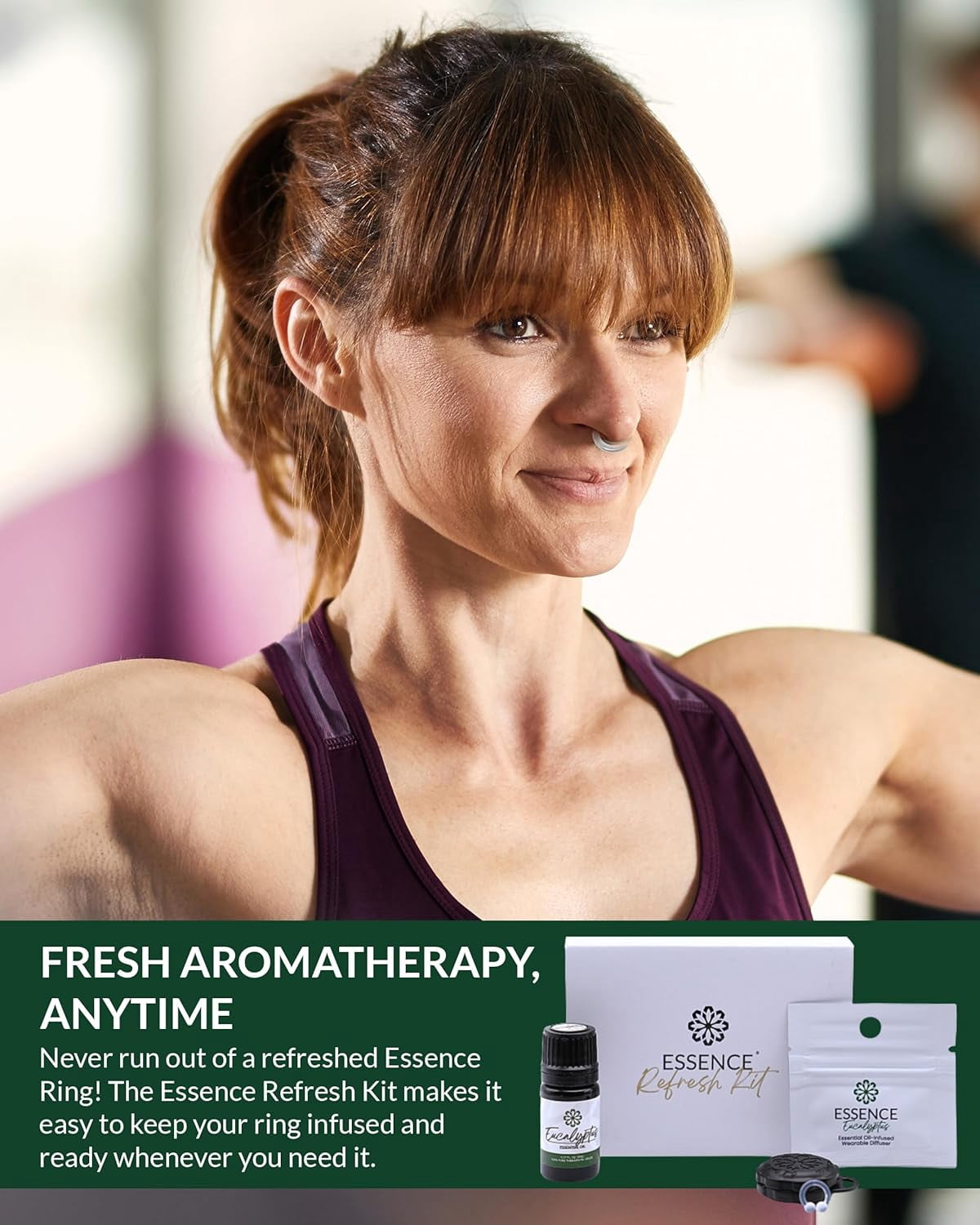 Essence Refresh Kit – Eucalyptus Essential Oil – Black Personal Aromatherapy Pod