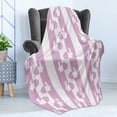 thumbnail image 4 of Easter Soft Flannel Fleece Throw Blanket, Bunny Rabbits in Vivid Pastel Tones Animal Baby Kids Girls Childish Design, Cozy Plush for Indoor and Outdoor Use, 60" x 80", Pink White, by Ambesonne, 4 of 5