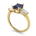 thumbnail image 2 of Three-Stone Engagement Ring for Women - 1.5ct Simulated Blue Sapphire in 18K Yellow Gold Promise Ring, 2 of 6