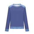thumbnail image 5 of zbxnLI Oversized Sweatshirt for Women Knit Color Block Shirts Crew Neck Long Sleeve Shirt Casual Pullover Sweatshirt Tops, 5 of 6
