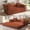 Orange, variant on Exnote 78" Convertible Sofa Bed, 5-in-1 Corduroy Futon Pull Out Couch, No Assembly Boneless Sleeper Sofa for Living Room & Bedroom, Green