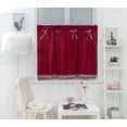 thumbnail image 1 of Curtains Small Windows Short Country Style Vintage Opaque Disc Curtains Short Curtains Curtain Short Curtain Modern Kitchen Checkered Set of 2(Wine Red，130*41）, 1 of 7