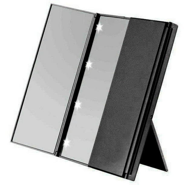 Espejo de tocador de mesa iluminado, espejo de maquillaje triple LED, espejo de maquillaje triple, espejos cosméticos iluminados, materiales ecológicos