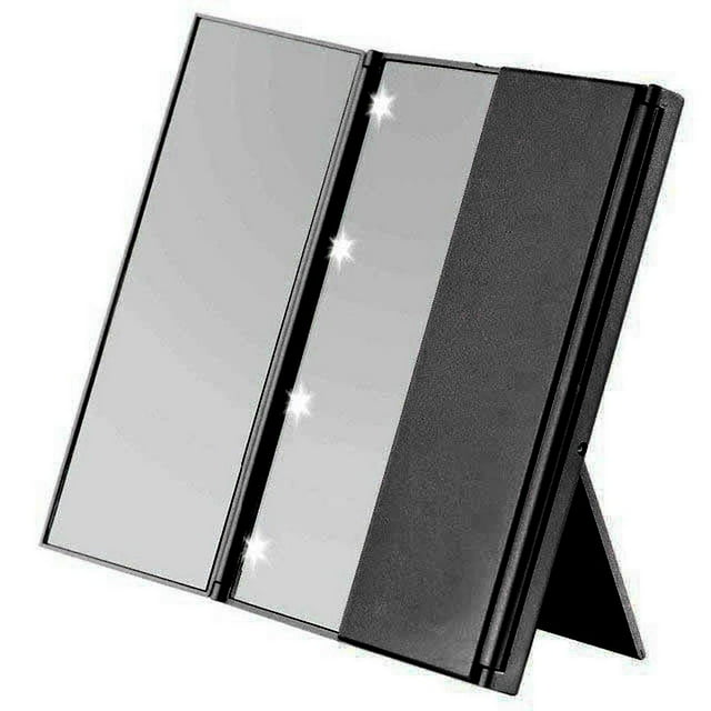 Espejo de tocador de mesa iluminado, espejo de maquillaje triple LED, espejo de maquillaje triple, espejos cosméticos iluminados, materiales ecológicos