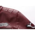 thumbnail image 4 of Men's Motorcycle Racing PU Leather Jacket Embroidered Color Block Motorcycle Jacket Contrast Color Coat, 4 of 8