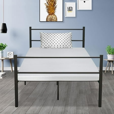 FDW Twin 5 Inch Medium-Firm Gel Memory Foam Mattress, CertiPUR-US Certified, in a Box, Pressure Relief, White