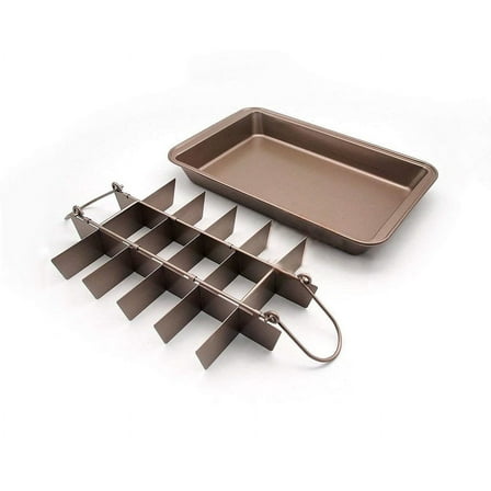 INTSUPERMAI Brownie Pans with Dividers 18 Cavity NonStick Steel Baking Mold