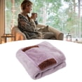 thumbnail image 4 of Heated Warm Shawl, Wide Applications USB Flannel Heating Blanket Multifunctional Fast Heating Safe  For Home Brown,Pinkish Purple, 4 of 8