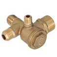 thumbnail image 5 of Air Compressor Valve Replacement Components Brass 4 Way Double Pipe Check Valve Accessory10x14x14x20.5mm / 0.4x0.55x0.55x0.8in, 5 of 5