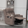 thumbnail image 3 of Spirit up Art 31.5" Wide Fabric Manual Standard Recliner in Brown, 3 of 8