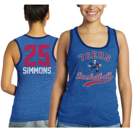 Ben Simmons Philadelphia 76ers Majestic Threads Women's Name and Number Tri-Blend Tank Top - Royal