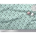 thumbnail image 2 of Soimoi Green Cotton Voile Fabric Rocket & Spaceship Galaxy Decor Fabric Printed Yard 56 Inch Wide, 2 of 3