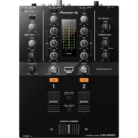 2 Channel Dj Mixer - Pioneer DJM-250MK2 2-Channel DJ Mixer (Black)