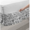 thumbnail image 2 of Dogs Bed Skirt, Monochrome Doodle Art Composition with Cheerful Animals Smiling Pet Faces, Elastic Bedskirt Dust Ruffle Wrap Around for Bedding Decor, 4 Sizes, Charcoal Grey and White, by Ambesonne, 2 of 2
