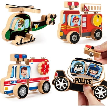 Vehicle Toy Playsets, Educational Puzzle Toy for Kids Aged 3-8, Learning Birthday Gift for 3 4 5 6 Years Old Boy Girl Kids