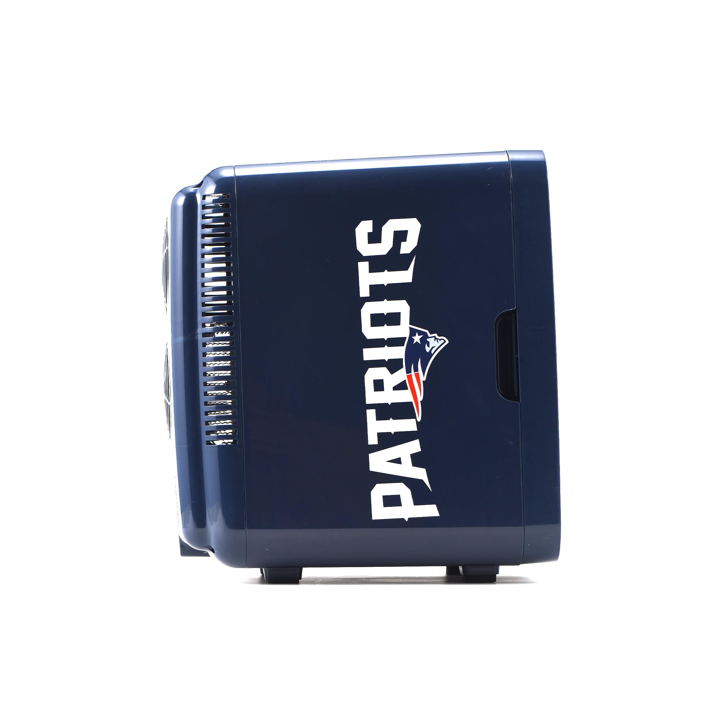 Ukonic NFL New England Patriots 15-Can Mini Fridge 10L – AC/DC Powered, Official Team Colors & Logo, Portable Cooler for Tailgates, Home, Office, or Car