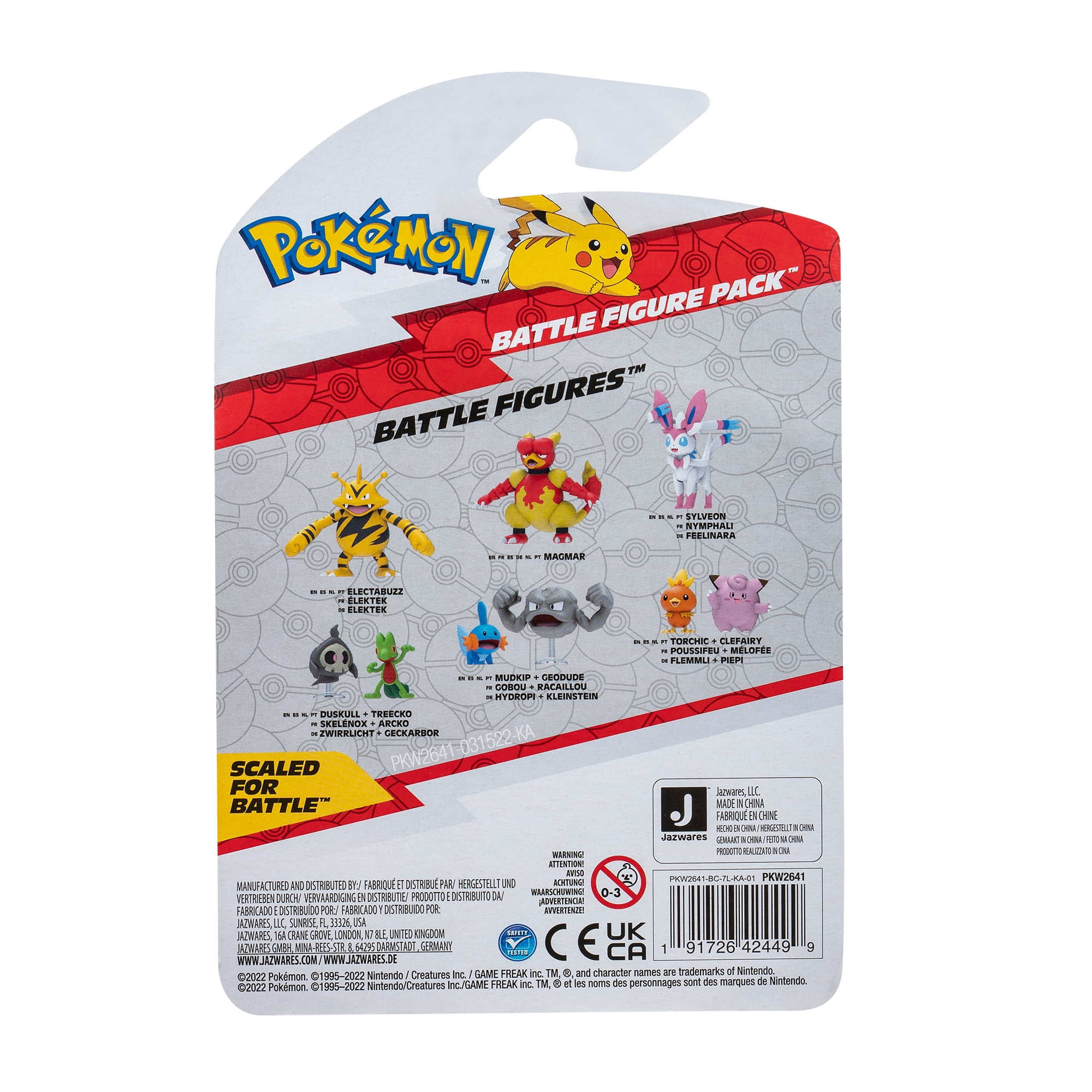 Pokemon Battle Figure 2 Pack - Features 2 inch Torchic & Clefairy Battle Figures - Authentic Details