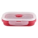 thumbnail image 5 of Caja Bento de silicona rectangular de 350ml, fiambrera plegable, contenedor de comida para microondas (rojo), 5 of 10
