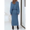 thumbnail image 2 of Outfit PRETTYGARDEN - Jersey y maxi falda para mujer, talla XL, color gris y azul, 2 of 9