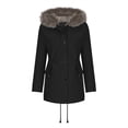 thumbnail image 3 of Augper New Women's Parka Mid Length Hooded Winter Warmth Plush Casual Comfortable Cotton Jacket, 3 of 5