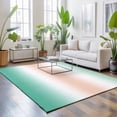 thumbnail image 4 of Teal Pink Gradient Rectangle Rug 3'x5' Abstract Ombre Art Mint Green Peach Modern Washable Area Rugs for Living Room Bedroom Entryway Non Slip&nbsp; Entrance Door Mat Indoor Floor Carpet, 4 of 9