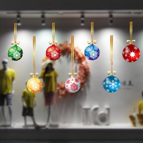 DEEPCRAFF 1Set Assorted Color Christmas Stickers Adhesive PVC Decals for Office Home and Showcase