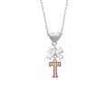thumbnail image 2 of Delight Jewelry Rose Goldtone Crystal Initial - T - White Bow Heart Necklace, 2 of 4