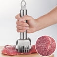 thumbnail image 5 of Stainless Steel Meat Tenderizer with Precision Needles Ergonomic Handle Manual Mallet for Tenderizing Beef Poultry 304 stainless steel square round needle, 5 of 5