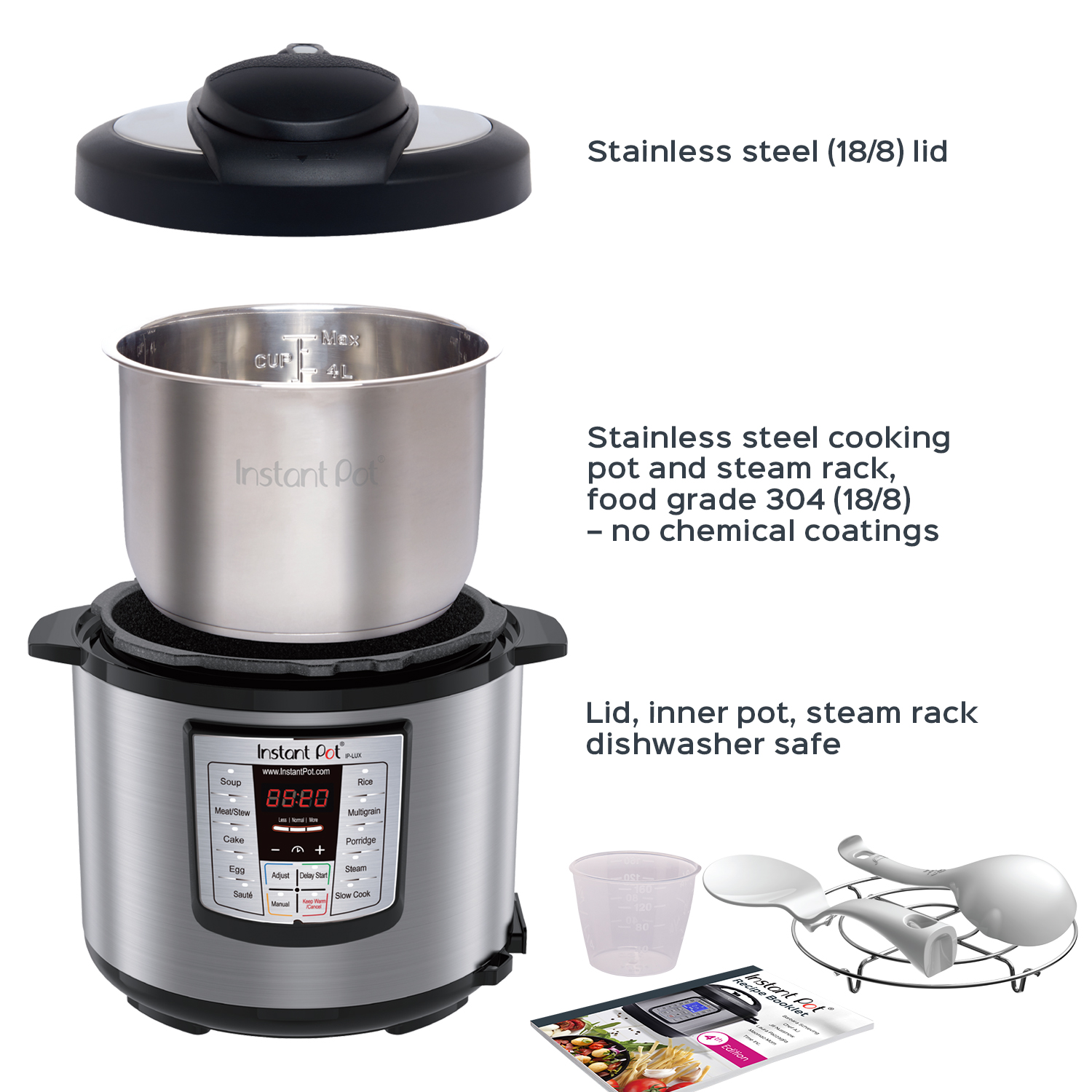 Instant Pot Stainless Steel Lux 5 Quart Multi-Use Programmable Pressure Cooker - image 4 of 5