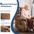 thumbnail image 6 of SOCIALCOMFY Stainless Steel Office Power Remotes 1 x Dual Motor Large Power Lift Recliner Chair, Brown, 6 of 7
