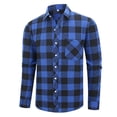 thumbnail image 5 of NominalSnug Mens Button Down Plaid Shirts Long Sleeve Tops Collared Casual Work Blouse Fall Outfits, 5 of 5
