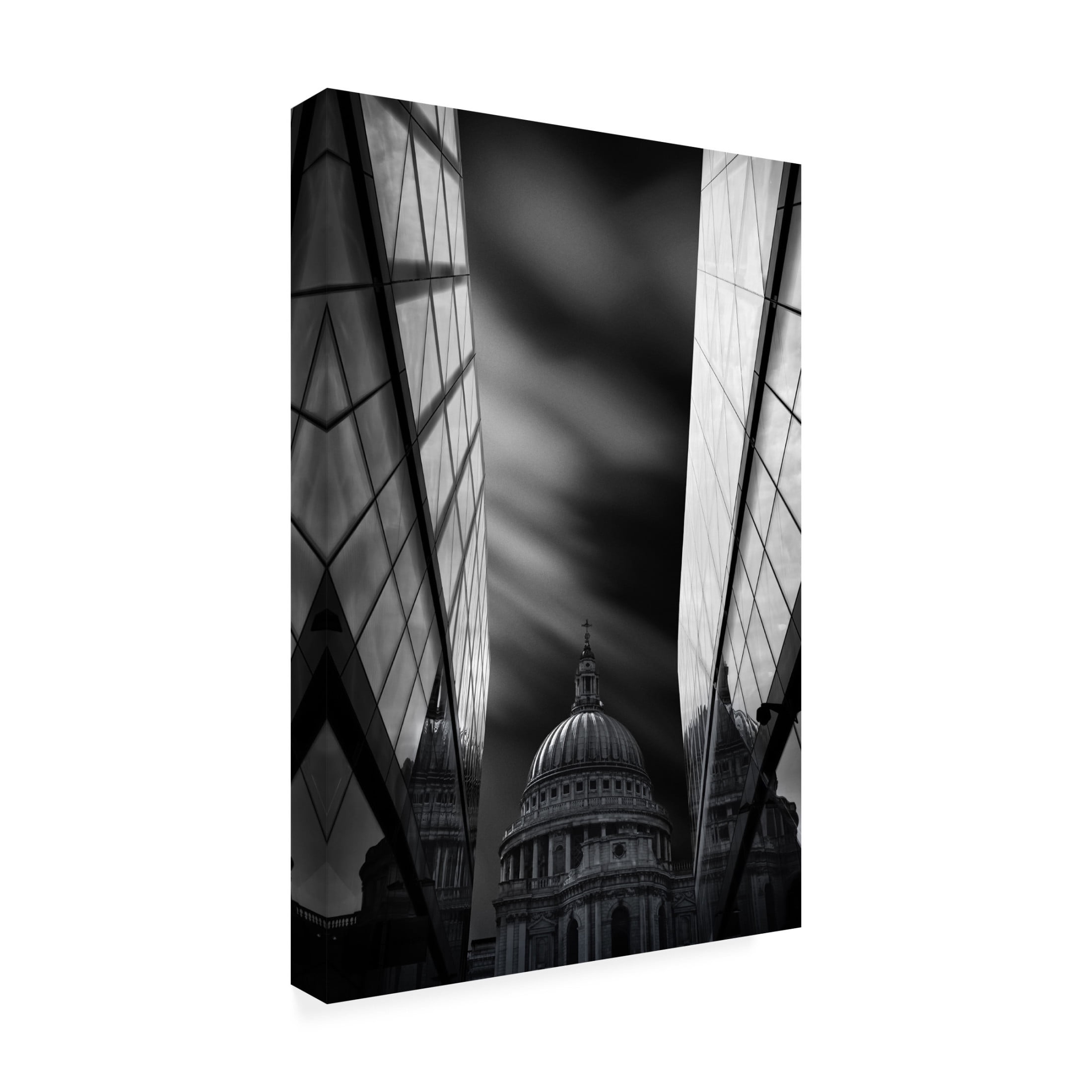 Canvas Wall Art - Nader El Assy 'The St PaulS Cathedral In Reflection' Wall Art for Living Room, Bedroom, or Office Décor by Trademark Fine Art - 22 x 32 Inches