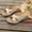Beige, variant on Womens Slip On Slide Criss Cross Fashion Platform Open Toe Comfort Sandals Beige 9(42)