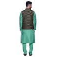 thumbnail image 3 of Atasi Solid Kurta Pajama & Printed Nehru Jacket Set For Mens Party Wear, 3 of 3