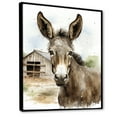 thumbnail image 2 of Designart "Donkey Portrait with Country Charm II" Animals Framed Wall Art - Traditional Grey Donkey Bedroom Framed Canvas Wall Art, 2 of 6