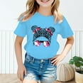 thumbnail image 2 of Kid Girls Cute Print Graphic Round Neck Short Sleeve Tee Summer Casual T Shirt Tops,Size 9 Years-10 Years, 2 of 4